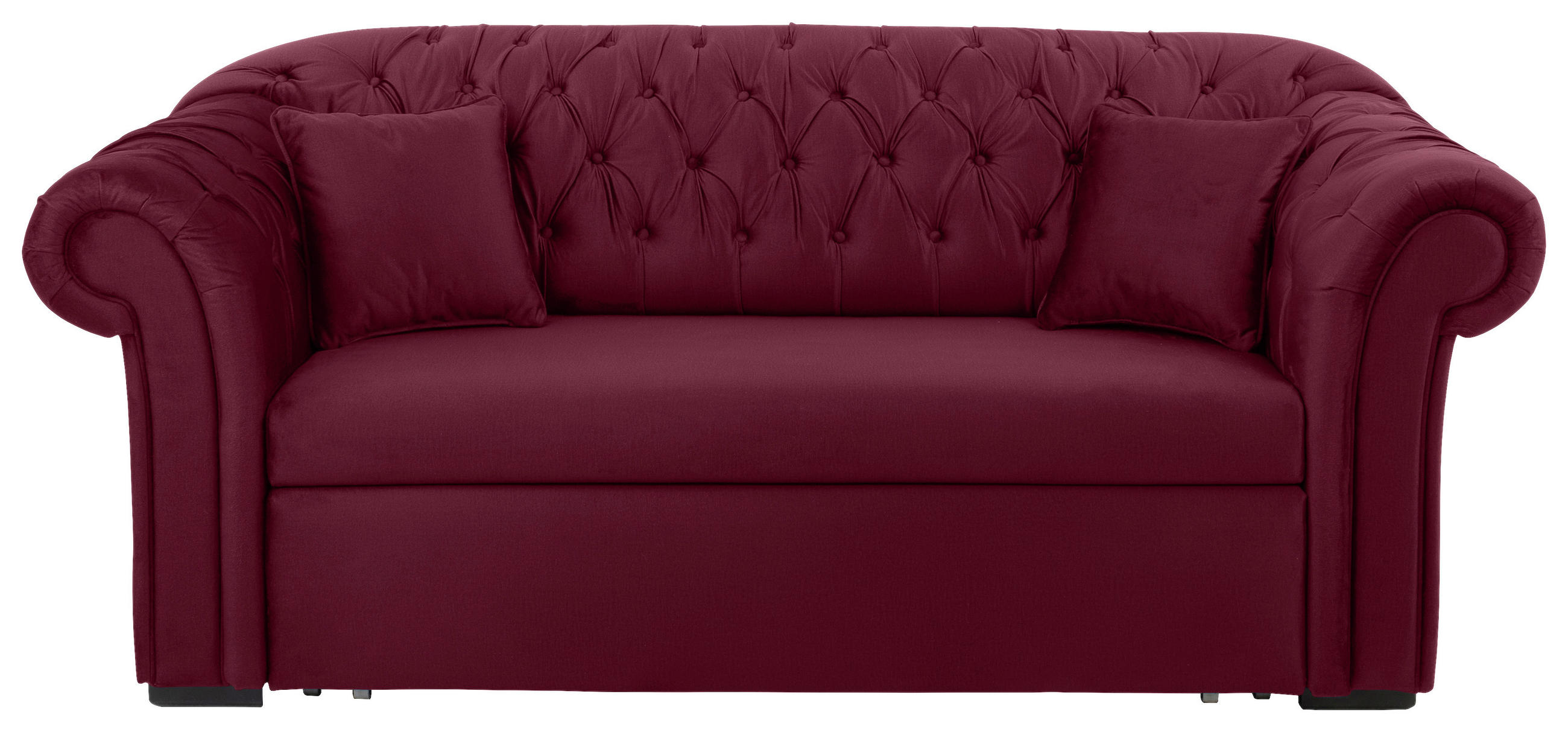 SCHLAFSOFA Velours Rot  - Rot/Schwarz, Design, Holz/Textil (213/86/99cm) - MID.YOU