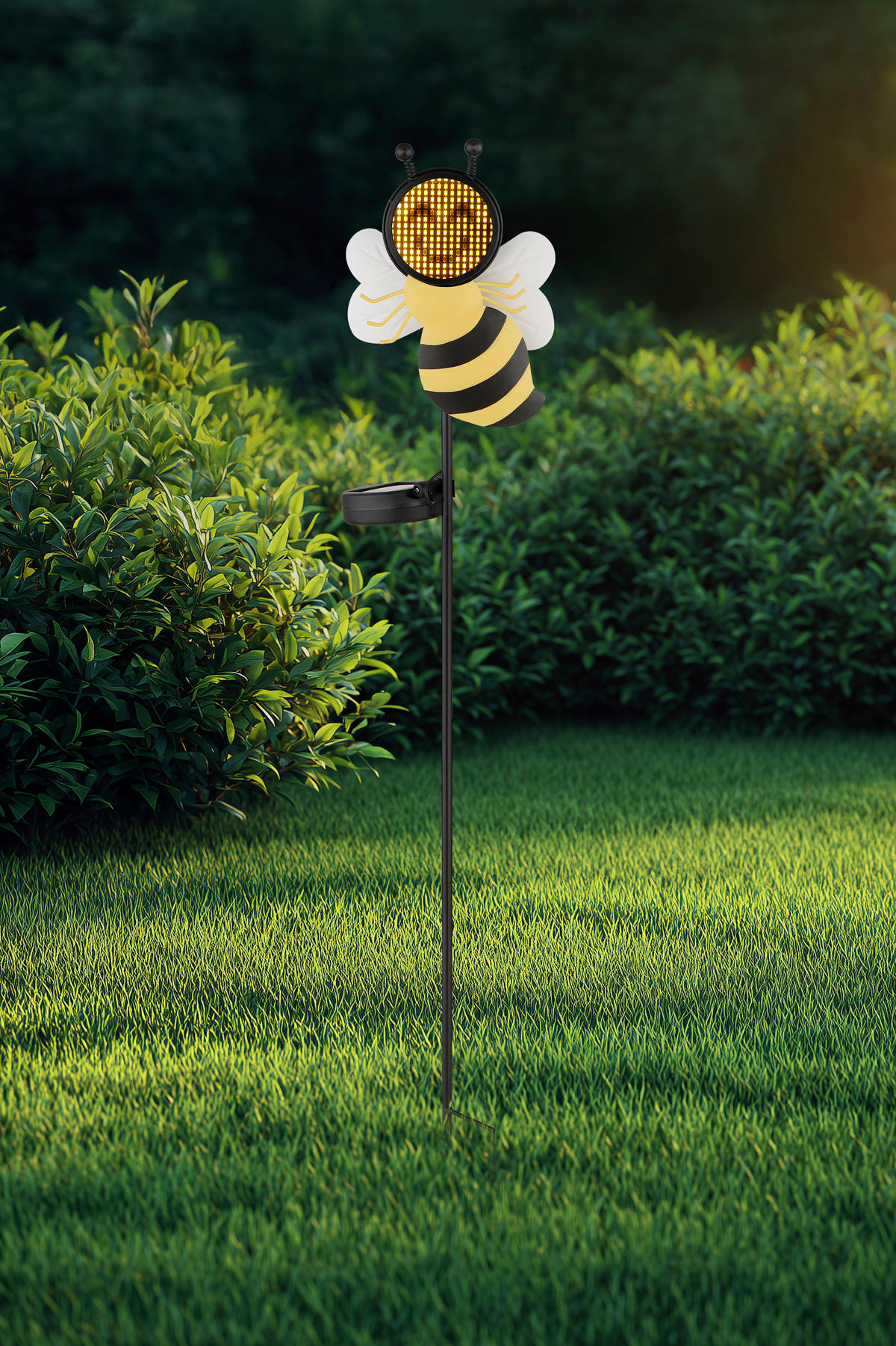 SOLARLEUCHTE Coralie 15,5/5/80 cm  - Gelb/Schwarz, Design, Kunststoff/Metall (15,5/5/80cm) - Globo