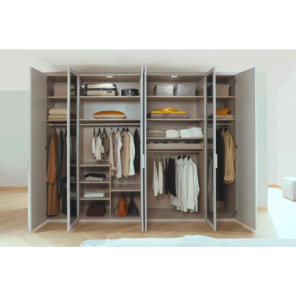 Thumbnail - Novel Drehtürenschrank, Grau, Hellgrau, Metall, 13 Fächer, 301x223x60 cm, Blauer Engel, Goldenes M, Made in Germany, Typ...