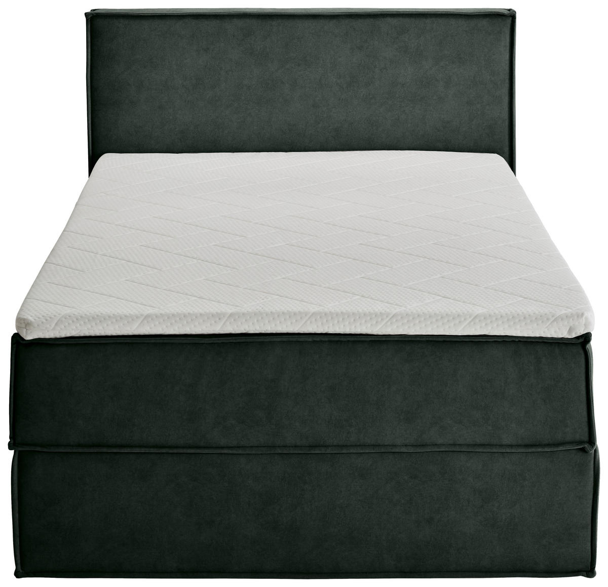 BOXBETT 120/200 cm,  in Waldgrün, Bettkasten, Topper, H3 = fest  - Waldgrün/Schwarz, Design, Kunststoff/Textil (120/200cm) - Chameo