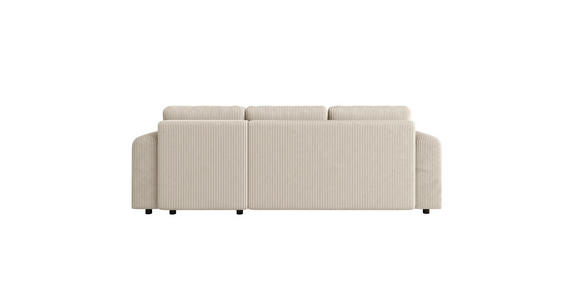 ECKSOFA inkl. Funktionen Creme Cord  - Creme/Schwarz, KONVENTIONELL, Kunststoff/Textil (260/200cm) - Xora