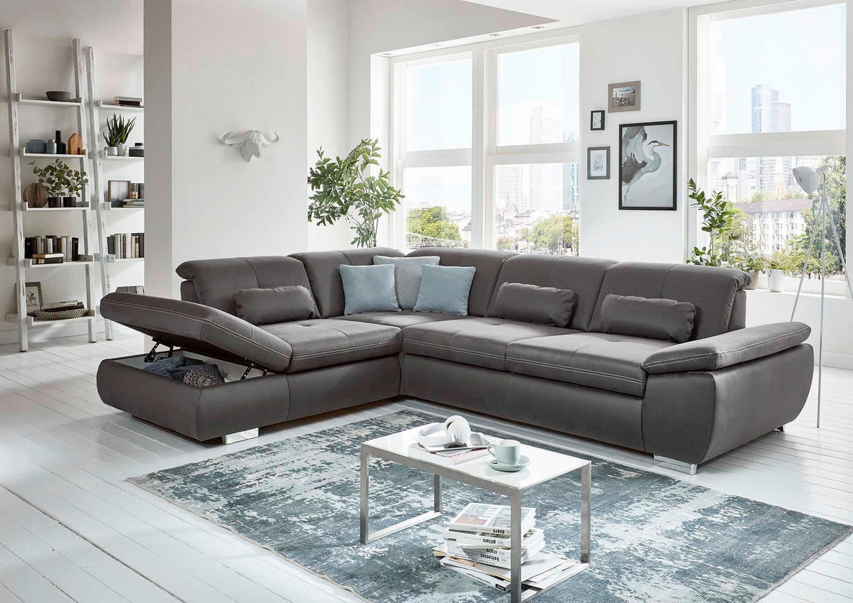 ECKSOFA in Mikrofaser Terracotta  - Terracotta, Design, Textil/Metall (260/318cm) - Beldomo Speed