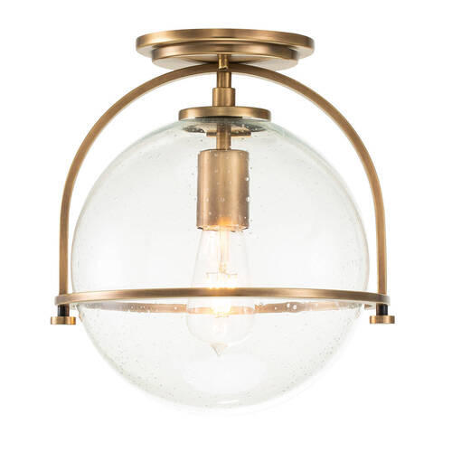 STROPNA SVETILKA Elstead Somerset 28.2/31.8 cm   - barve medenine, Design, kovina/steklo (28.2/31.8cm) - Elstead Lighting