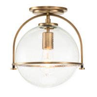 STROPNA SVETILKA Elstead Somerset 28.2/31.8 cm   - barve medenine, Design, kovina/steklo (28.2/31.8cm) - Elstead Lighting