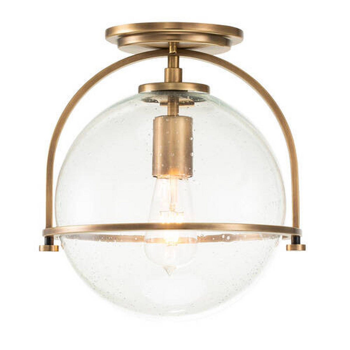 STROPNA SVETILKA Elstead Somerset 28.2/31.8 cm   - barve medenine, Design, kovina/steklo (28.2/31.8cm) - Elstead Lighting