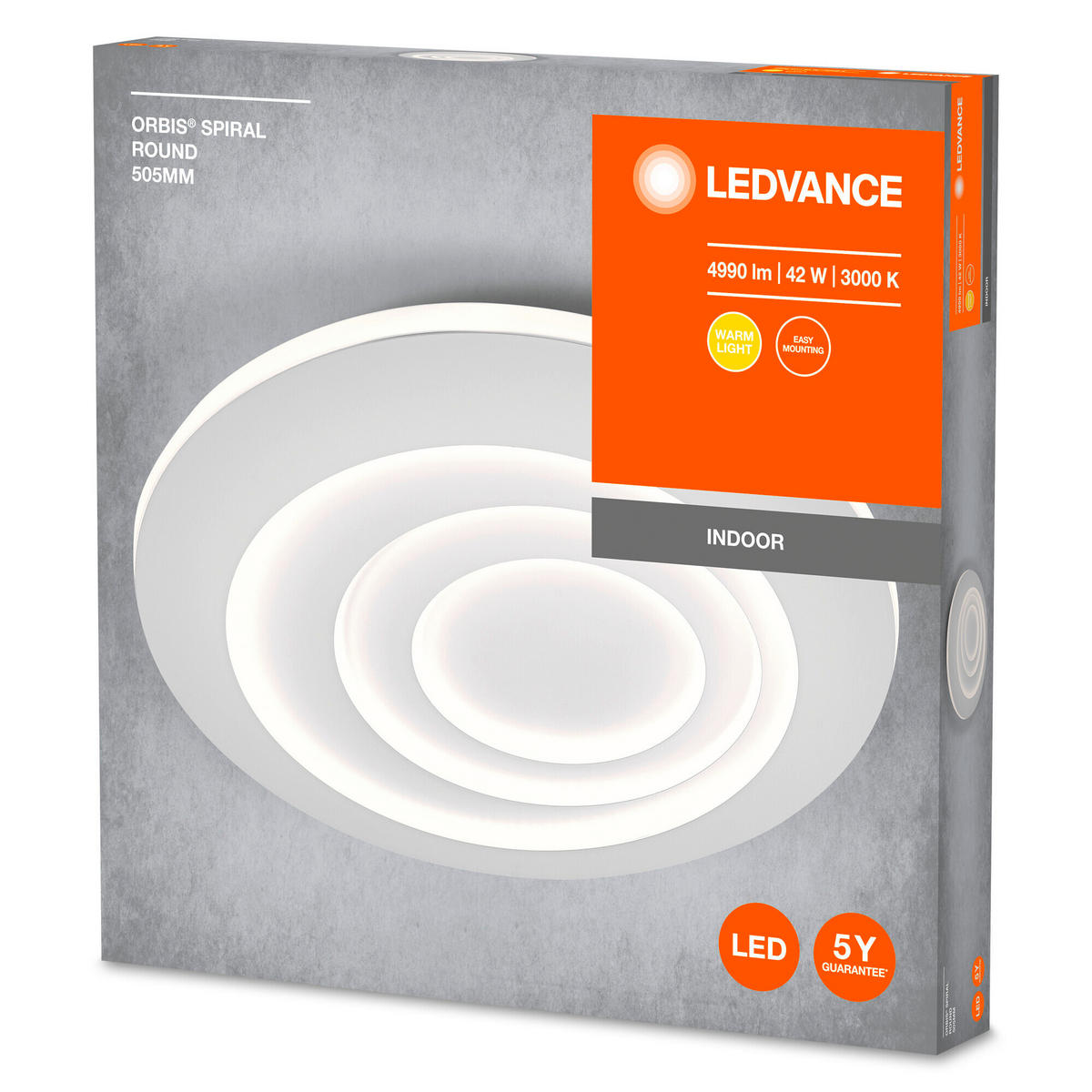 LED-DECKENLEUCHTE Orbis Spiral Round 50,6/5,6 cm   - Weiß, Design, Metall (50,6/5,6cm) - Ledvance