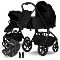 KINDERWAGENSET MAVI 3in1 Premium  - Schwarz, Basics, Textil/Metall (92/55/110.5cm) - My Junior