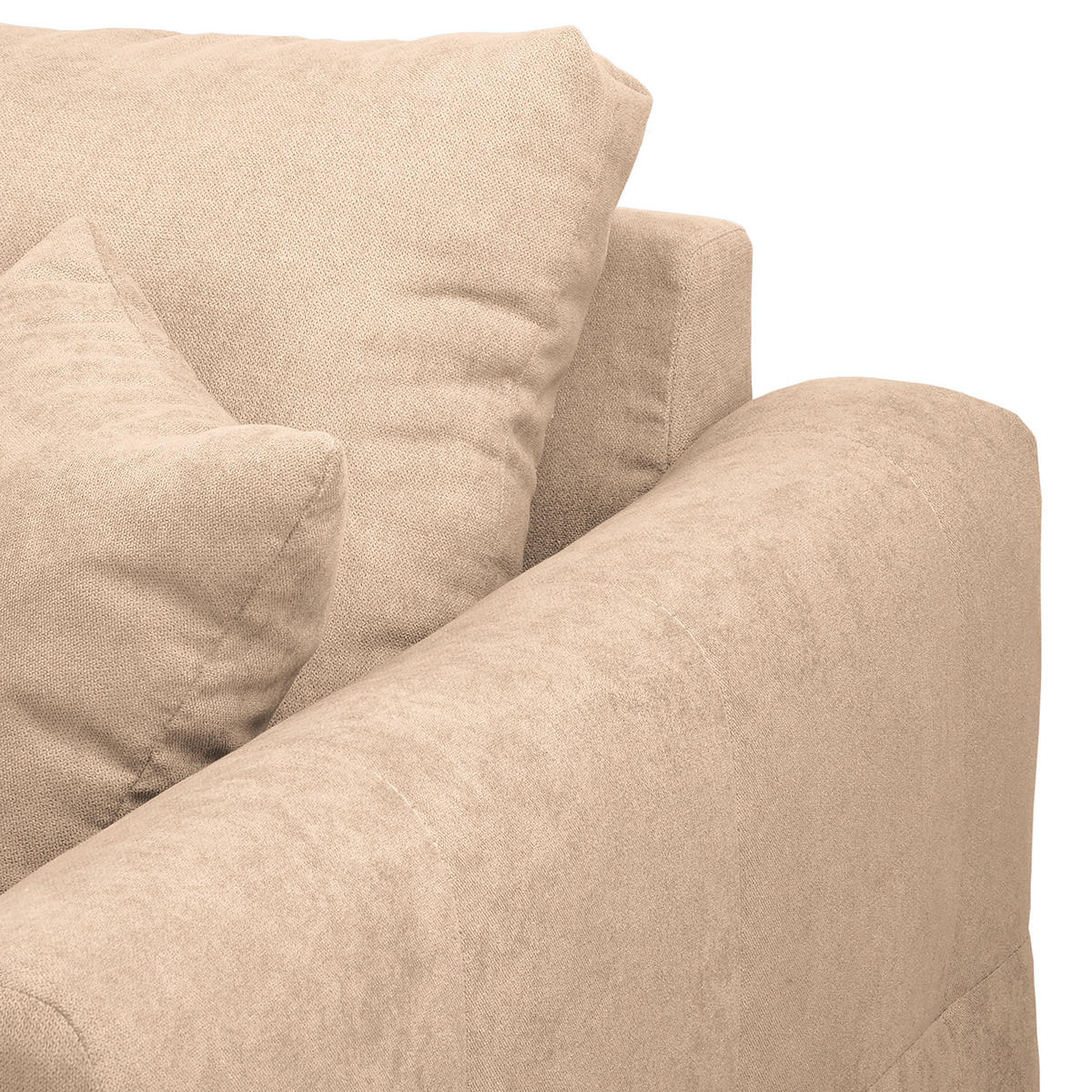 ECKSOFA Ariella Creme Mikrofaser  - Creme/Naturfarben, Design, Holz/Textil (161/231cm) - Livetastic