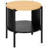 BEISTELLTISCH 44/44/44 cm Naturfarben, Schwarz rund  - Schwarz/Naturfarben, Trend, Holzwerkstoff/Metall (44/44/44cm) - Xora
