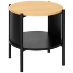 BEISTELLTISCH 44/44/44 cm Naturfarben, Schwarz rund  - Schwarz/Naturfarben, Trend, Holzwerkstoff/Metall (44/44/44cm) - Xora