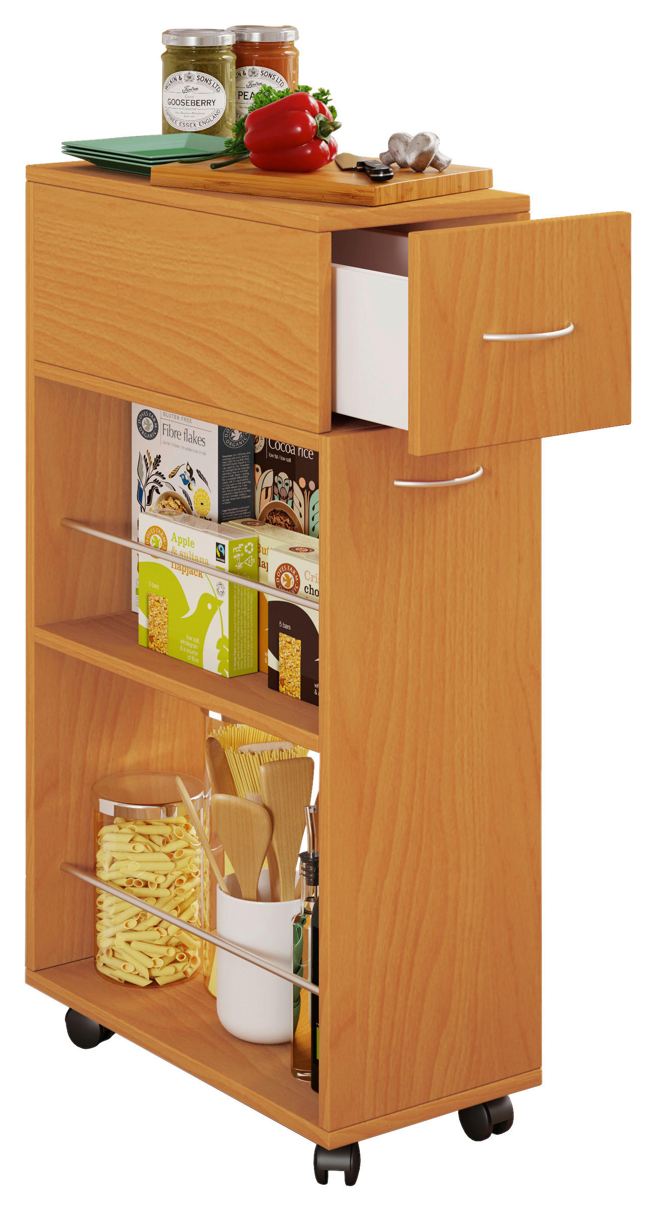 ALLZWECKWAGEN 25/50/85 cm  - Buchefarben, Modern, Holzwerkstoff/Kunststoff (25/50/85cm) - MID.YOU