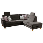 ECKSOFA inkl. Funktionen Braun Flachgewebe  - Eichefarben/Braun, ROMANTIK / LANDHAUS, Holz/Textil (236/212cm) - Cantus