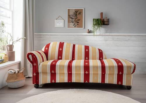OTTOMANE in Mikrofaser Rot  - Wengefarben/Rot, Konventionell, Holz/Textil (86/84/190cm) - Livetastic