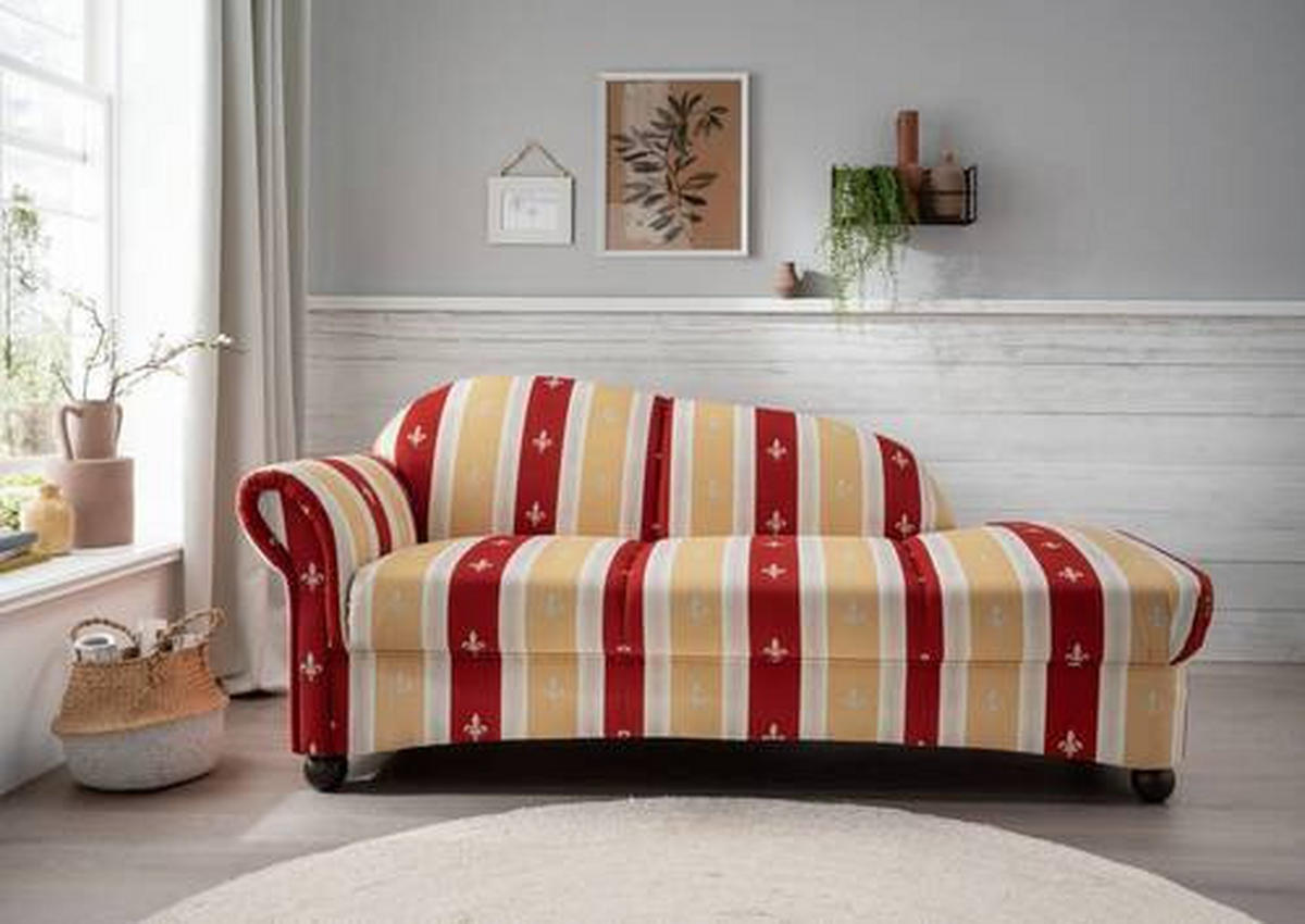 OTTOMANE in Mikrofaser Rot  - Wengefarben/Rot, Konventionell, Holz/Textil (86/84/190cm) - Livetastic