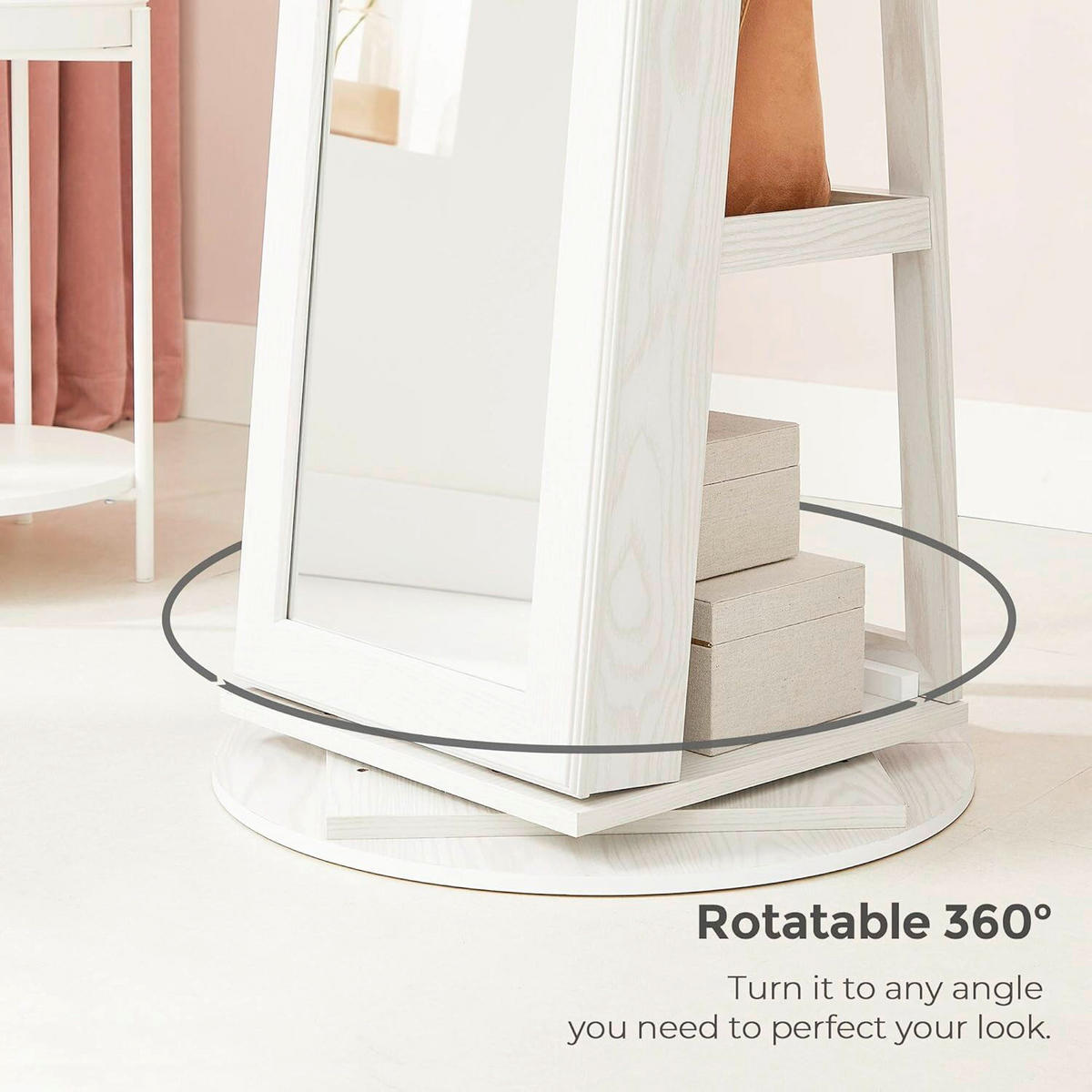 SCHMUCKSCHRANK - Silberfarben/Weiß, Trend, Glas/Holzwerkstoff (54,1/161/54,1cm) - Boxxx