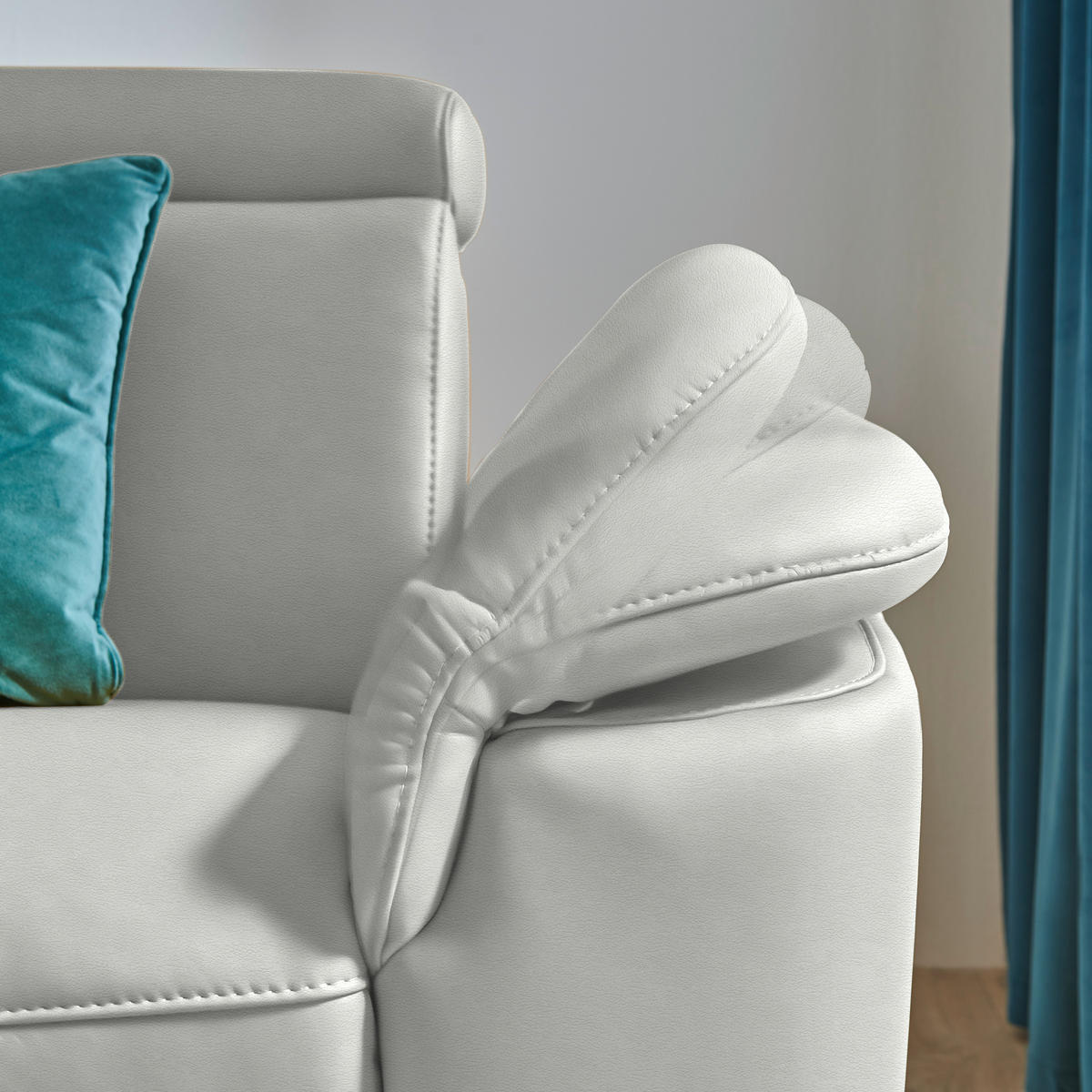 ECKSOFA in Echtleder Hellgrau  239/285 cm  - Hellgrau/Schwarz, Design, Leder/Metall (239/285cm) - Cantus
