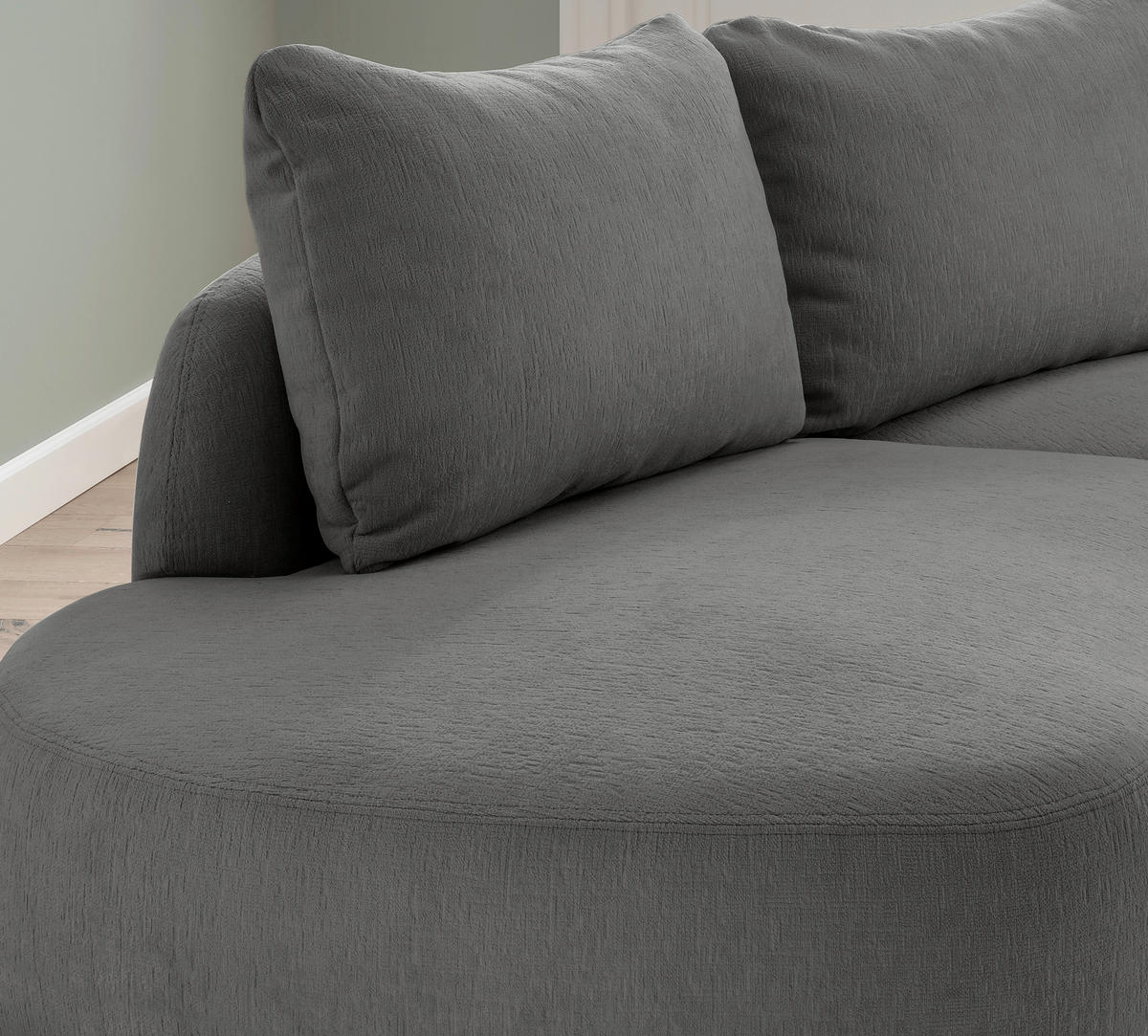 ECKSOFA in Mikrofaser Graubraun  - Graubraun/Schwarz, Modern, Kunststoff/Textil (250/139cm) - Livetastic
