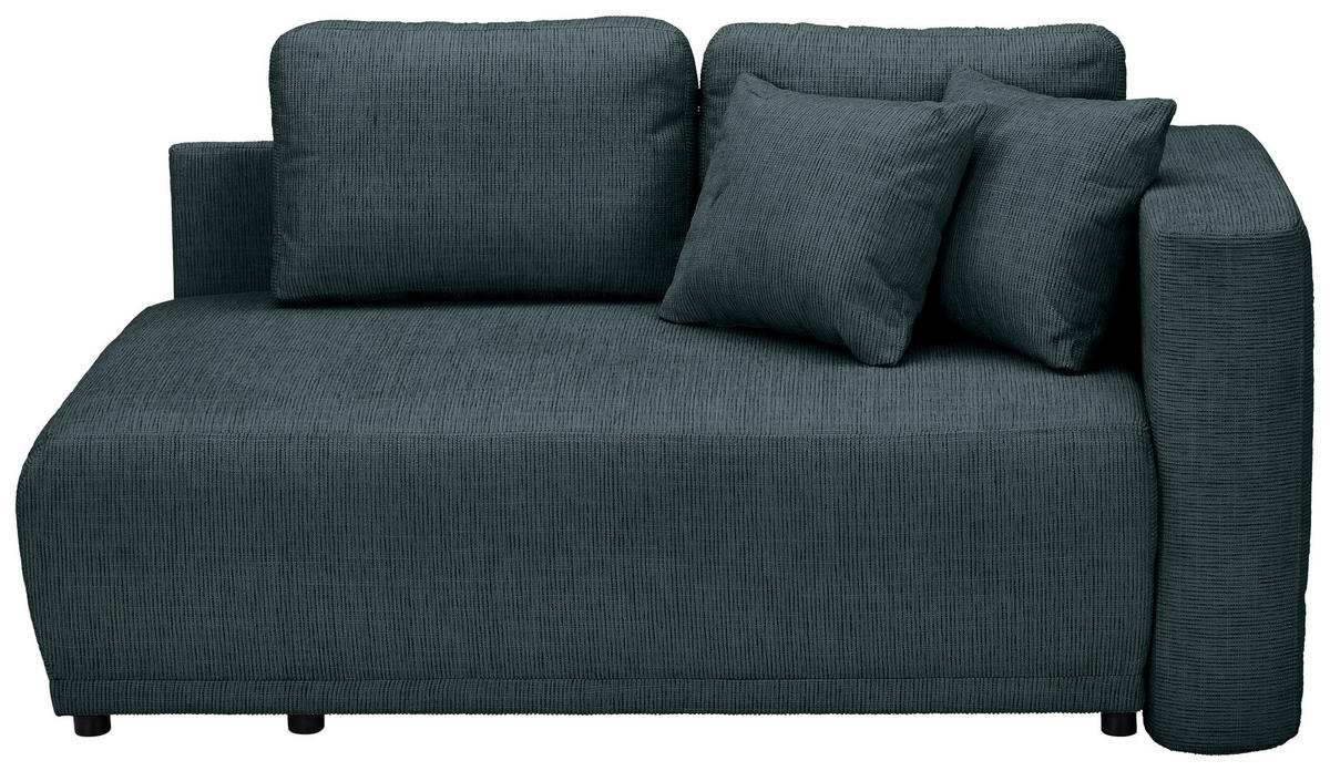 CHAISELONGUE in Chenille Dunkelblau  - Schwarz/Dunkelblau, Konventionell, Kunststoff/Textil (171/73/93cm) - MID.YOU