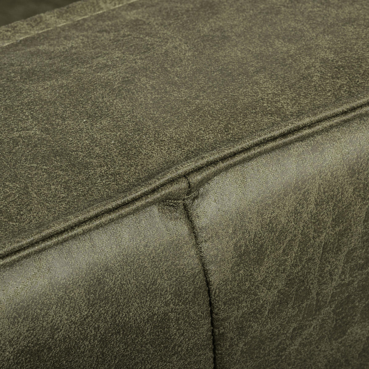 ECKSOFA Grün Echtleder Lederlook Rücken echt  - Grün, Design, Leder/Textil (166/238cm) - Livetastic