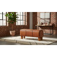SITZBANK 110/45/35 cm Echtleder Braun, Teakfarben Teakholz massiv  - Braun/Teakfarben, LIFESTYLE, Leder/Holz (110/45/35cm) - Landscape