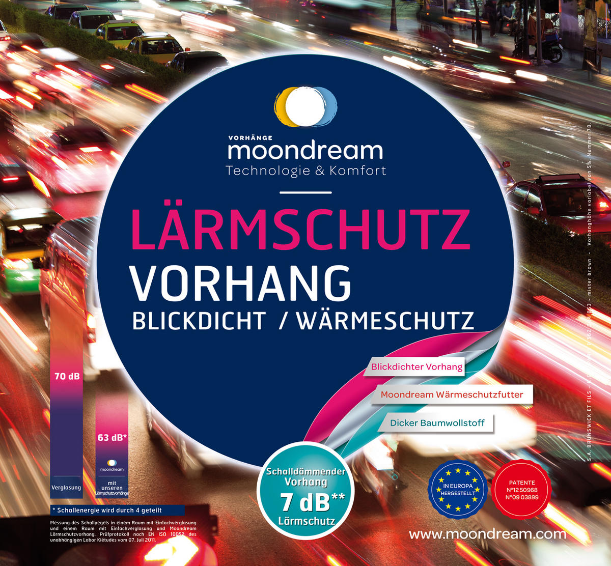 LÄRMSCHUTZVORHANG Verdunkelung 145/260 cm   - Dunkelbraun, Design, Textil (145/260cm)