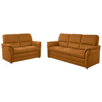 SITZGARNITUR Mikrofaser Currygelb  - Currygelb/Alufarben, KONVENTIONELL, Textil/Metall (192/96/89cm) - Beldomo Comfort