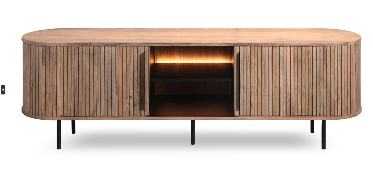 LOWBOARD  in  - Grau, KONVENTIONELL, Holz/Metall (175cm) - Livetastic