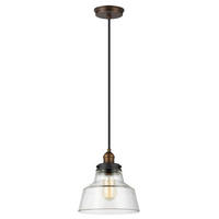 HÄNGELEUCHTE Baskin 25.4/30.1 cm  - Messingfarben/Zinkfarben, KONVENTIONELL, Glas/Metall (25.4/30.1cm) - Elstead Lighting