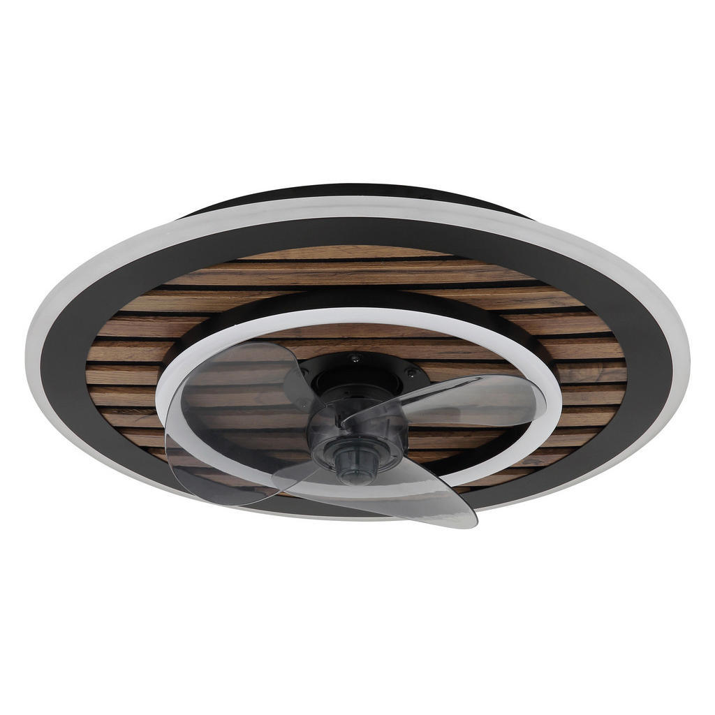 Deckenventilator Trevino Opal Schwarz Braun Grau D:49cm