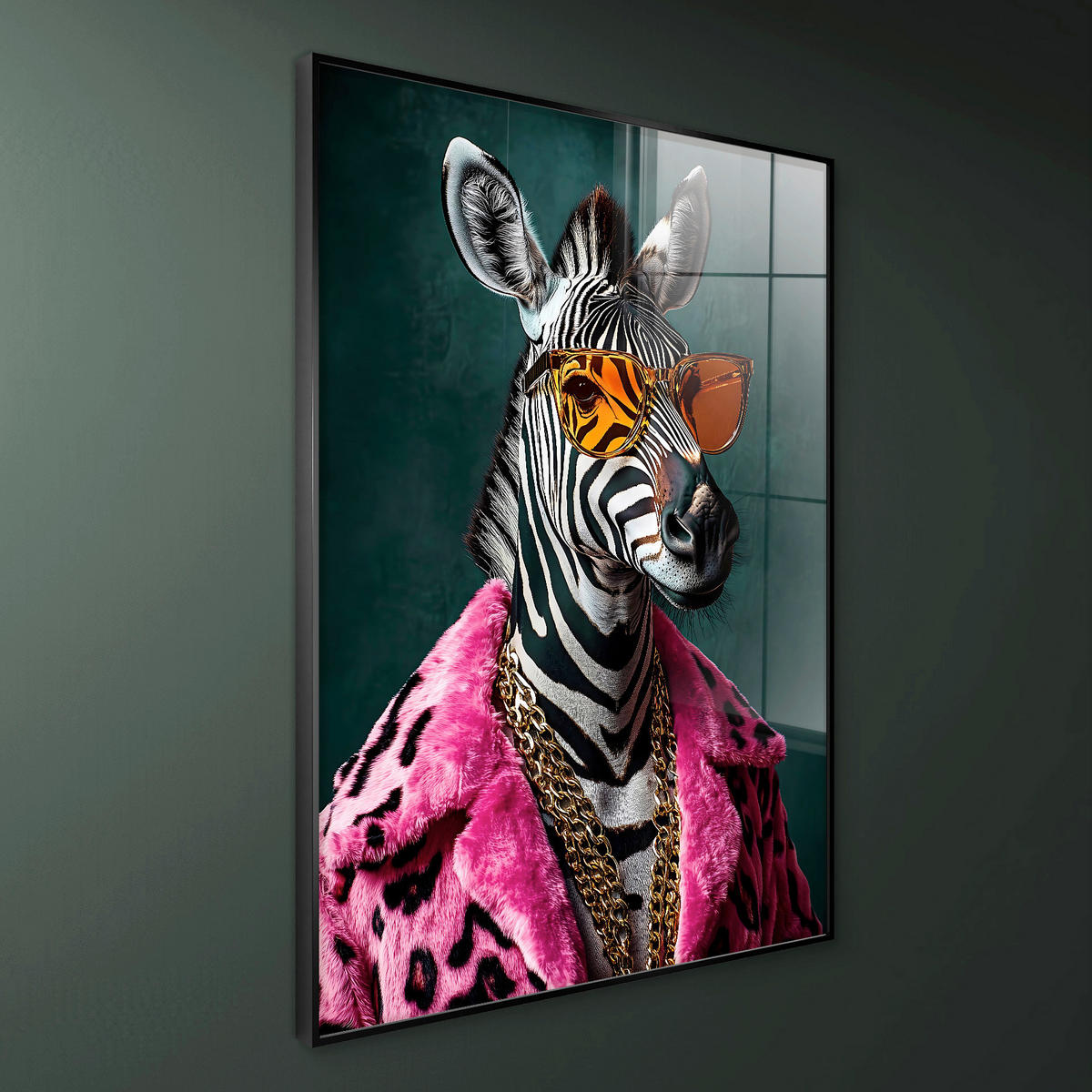 GLASBILD Tiere  - Multicolor, Basics, Glas/Holz (80/120/4cm)