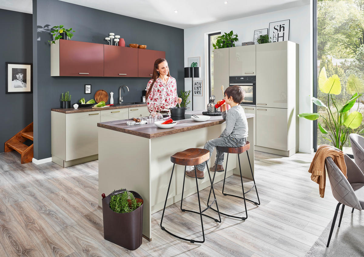 EINBAUKÜCHE LUX  - Grau, Design, Holzwerkstoff - Nolte Küchen
