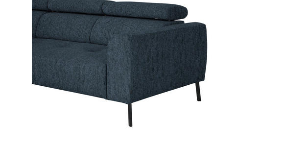 ECKSOFA in Webstoff Blau 205/280 cm - Blau/Schwarz, Design, Textil/Metall (205/280cm) - Xora