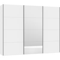 SCHWEBETÜRENSCHRANK 303/236/65 cm 3-türig Weiß  - Silberfarben/Weiß, Design, Glas/Holzwerkstoff (303/236/65cm) - Jutzler
