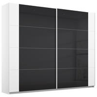 SCHWEBETÜRENSCHRANK Weiss, Anthrazit  - Weiss/Anthrazit, Modern, Glas/Holzwerkstoff (226/210/62cm) - Rauch Möbel