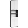 HOCHSCHRANK 50/192/31,5 cm  - Chromfarben/Weiß Hochglanz, MODERN, Holzwerkstoff/Kunststoff (50/192/31,5cm) - MID.YOU