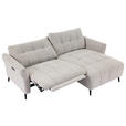 ECKSOFA  in Webstoff Grau  220/156 cm  - Grau/Nickelfarben, Design, Textil/Metall (220/156cm) - Carryhome