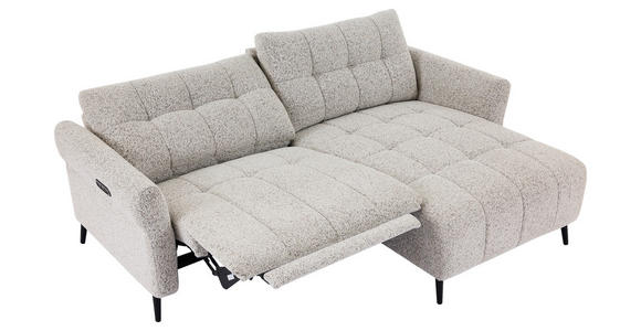 ECKSOFA  in Webstoff Grau  220/156 cm  - Grau/Nickelfarben, Design, Textil/Metall (220/156cm) - Carryhome