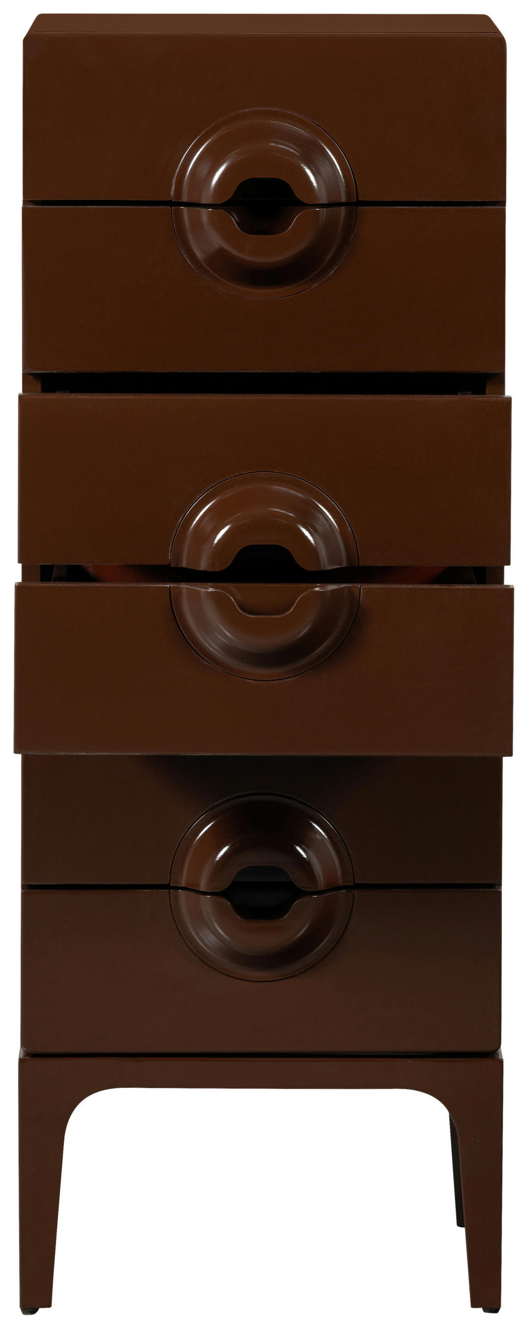 KOMMODE Merge, 44/120/45 cm, 6 Schublade(n)  - Rot/Braun, Design, Holz (44/120/45cm) - Livetastic