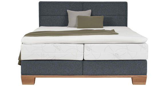 BOXSPRINGBETT 160/200 cm  in Eichefarben, Dunkelgrau  - Eichefarben/Dunkelgrau, Natur, Holz/Textil (160/200cm) - Valnatura