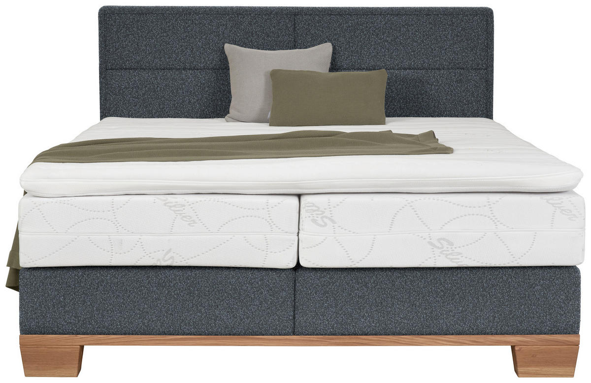 BOXSPRINGBETT 180/200 cm  in Eichefarben, Dunkelgrau  - Eichefarben/Dunkelgrau, Natur, Holz/Textil (180/200cm) - Valnatura