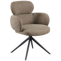 ARMLEHNSTUHL  in Eisen Webstoff  - Taupe/Schwarz, Design, Textil/Metall (64/88/62cm) - Novel