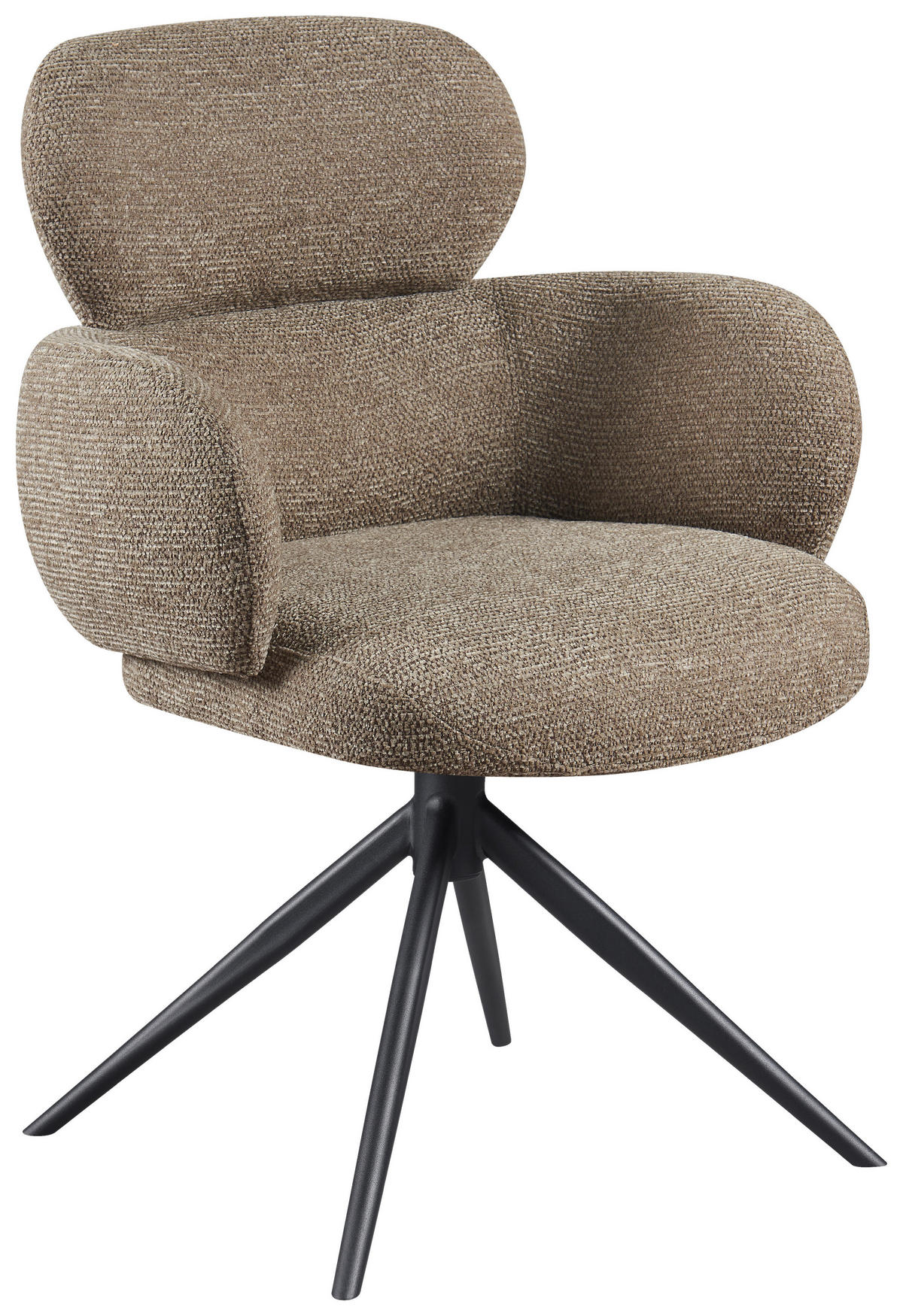 ARMLEHNSTUHL  in Eisen Webstoff  - Taupe/Schwarz, Design, Textil/Metall (64/88/62cm) - Novel