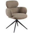 ARMLEHNSTUHL  Sitzfläche 360° drehbar Webstoff  Taupe  - Taupe/Schwarz, Design, Textil/Metall (64/88/62cm) - Novel