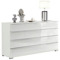 SIDEBOARD  in 149/82/42 cm  - Chromfarben/Weiß, Basics, Glas/Holzwerkstoff (149/82/42cm) - Venda