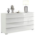 SIDEBOARD  149/82/42 cm 4 Schublade(n)  - Chromfarben/Weiß, Basics, Glas/Holzwerkstoff (149/82/42cm) - Venda