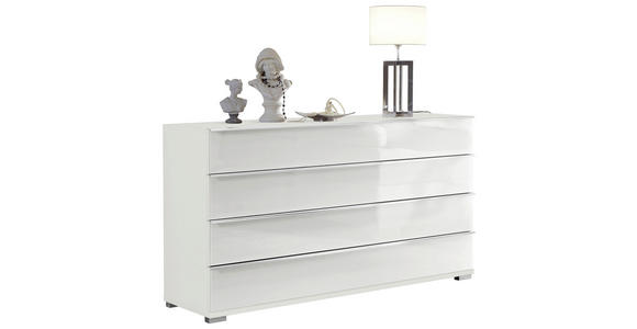 SIDEBOARD  149/82/42 cm 4 Schublade(n)  - Chromfarben/Weiß, Basics, Glas/Holzwerkstoff (149/82/42cm) - Venda