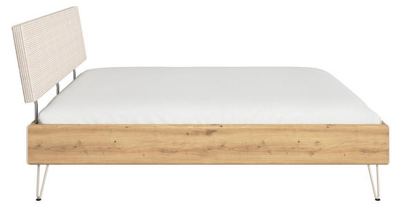 BETT 180/200 cm  in Eiche Artisan  - Champagner/Eiche Artisan, Design, Holzwerkstoff/Textil (180/200cm) - Carryhome
