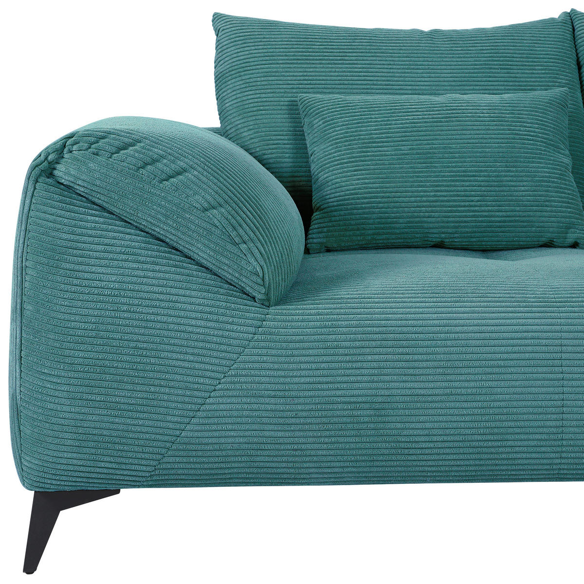 ECKSOFA in Cord Petrol  - Petrol/Schwarz, Konventionell, Textil/Metall (311/176cm) - Carryhome
