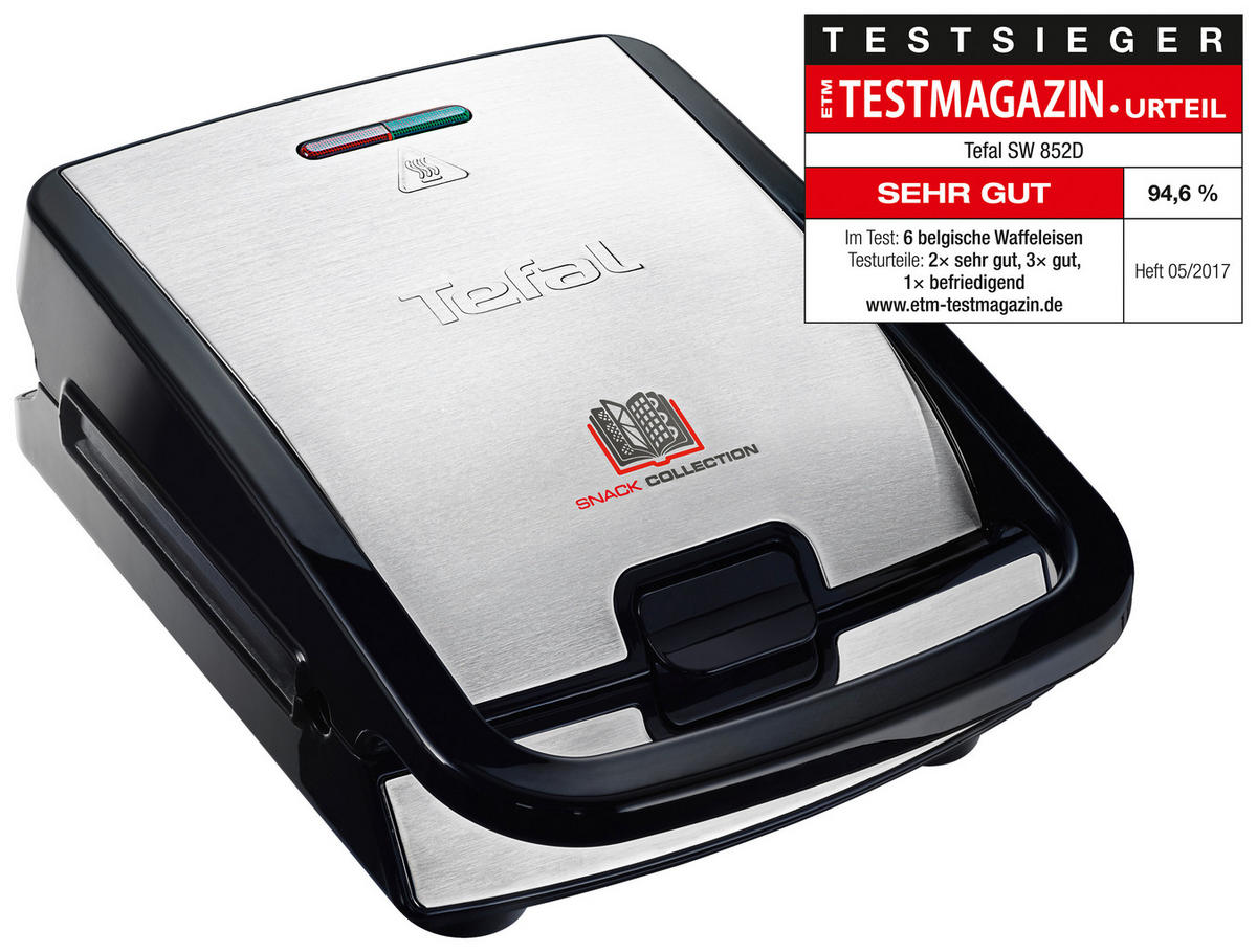 WAFFELEISEN  - Edelstahlfarben/Schwarz, Basics, Kunststoff (24/12,5/28cm) - Tefal