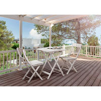 BALKONSET  3-teilig  - Grau, Natur, Holz - Livetastic